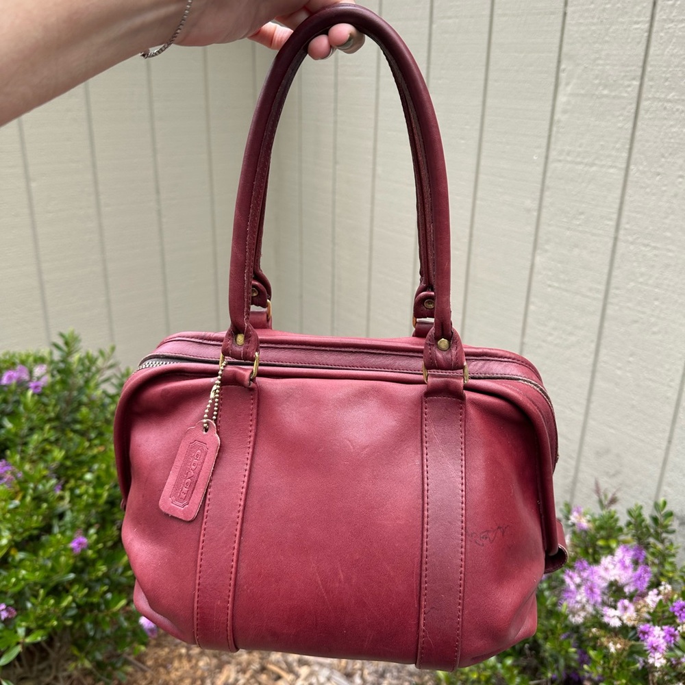 Vintage Coach Bag Soft Satchel 4055 Burgundy